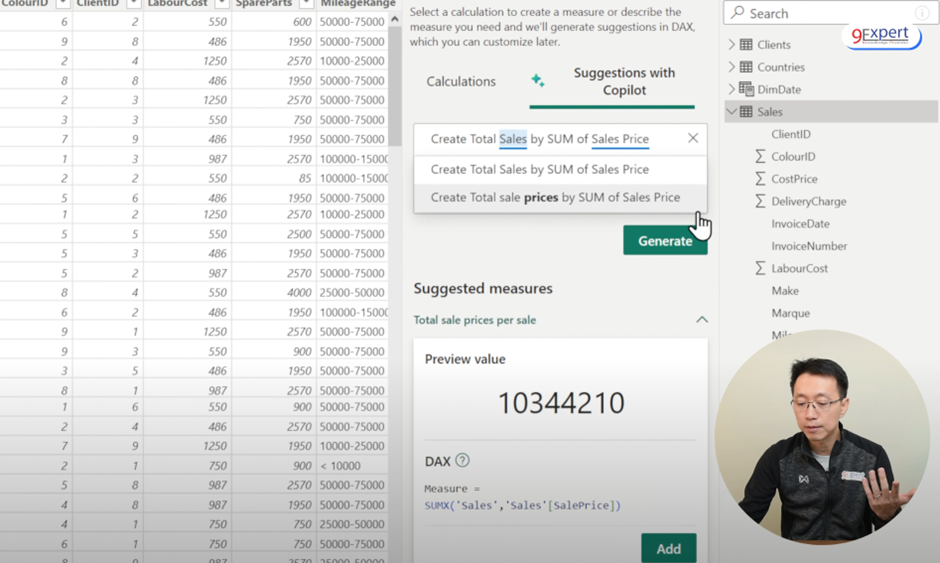 Power BI DAX Copilot เพื่อสร้าง DAX Measure